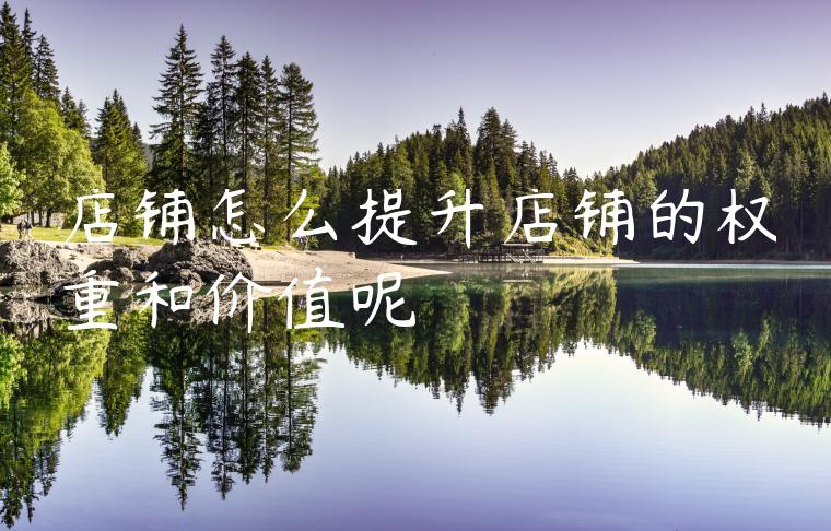 店铺怎么提升店铺的权重和价值呢