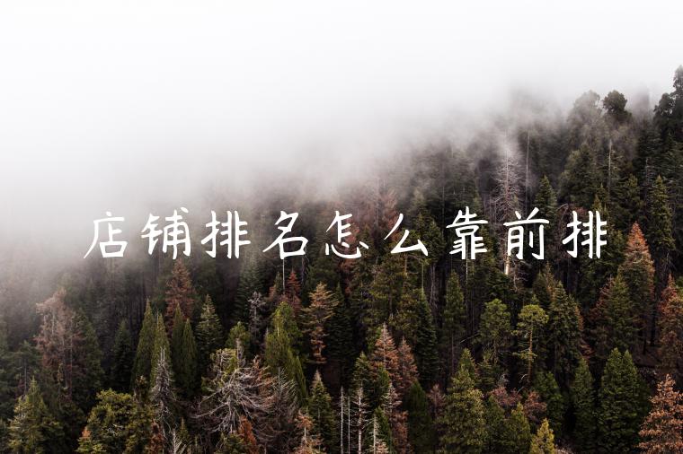 店铺排名怎么靠前排 店铺排名怎么靠前排
