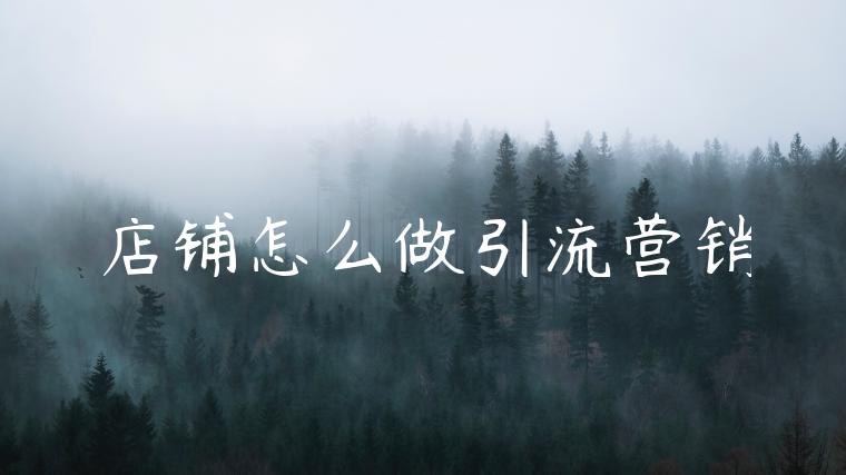 店铺怎么做引流营销 店铺怎么做引流营销