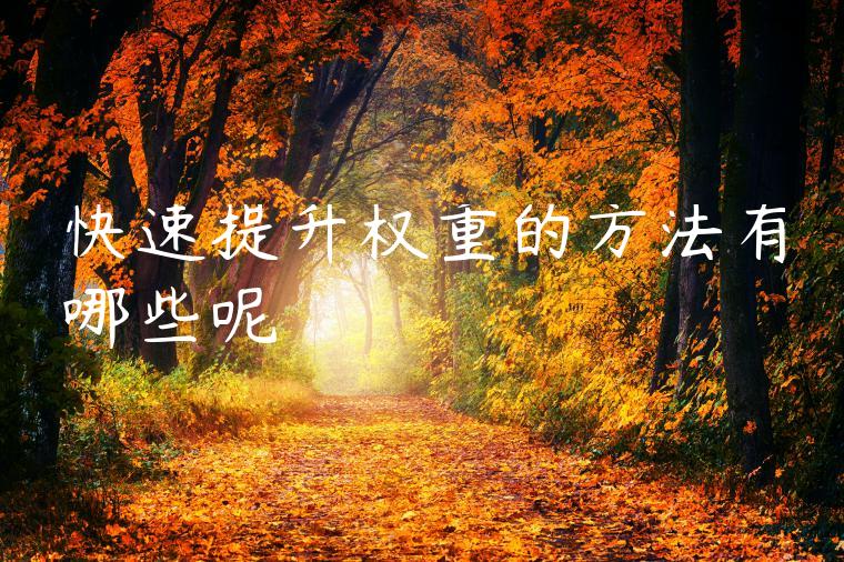 快速提升权重的方法有哪些呢 快速提升权重的方法有哪些呢