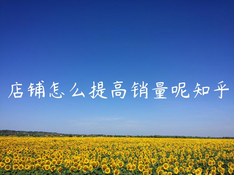 店铺怎么提高销量呢知乎 店铺怎么提高销量呢知乎