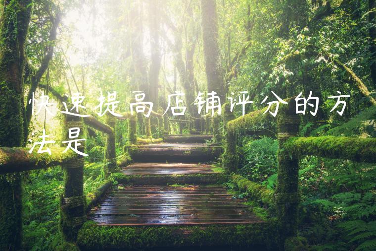 快速提高店铺评分的方法是
