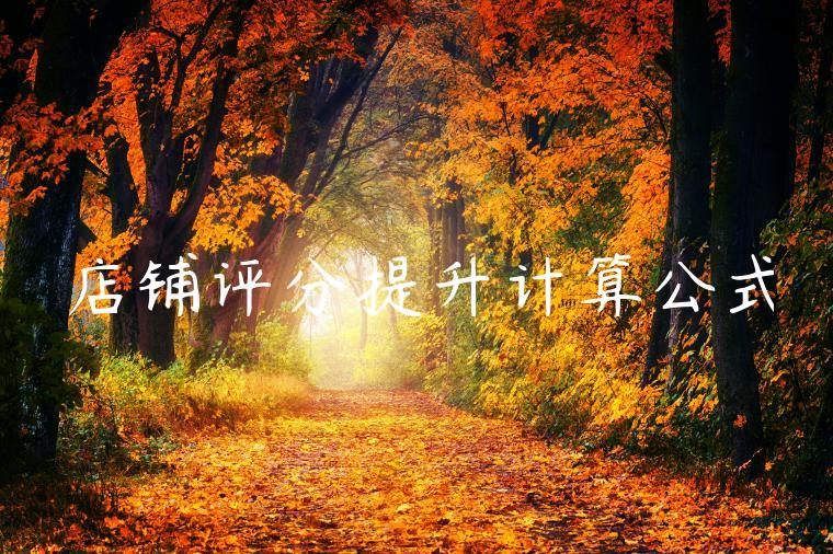 店铺评分提升计算公式 店铺评分提升计算公式