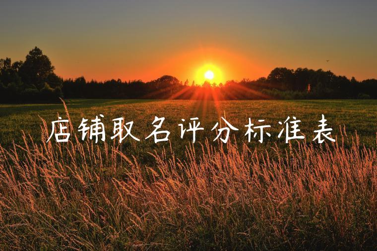 店铺取名评分标准表