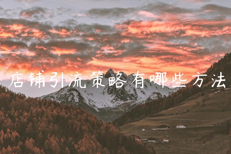 店铺引流策略有哪些方法 店铺引流策略有哪些方法