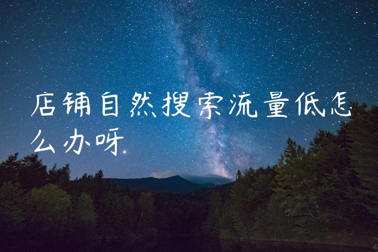 店铺自然搜索流量低怎么办呀 店铺自然搜索流量低怎么办呀