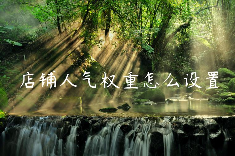 店铺人气权重怎么设置