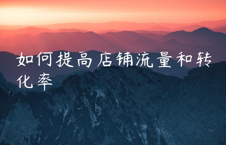 如何提高店铺流量和转化率