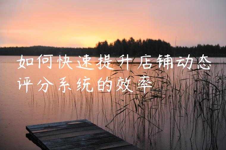 如何快速提升店铺动态评分系统的效率 如何快速提升店铺动态评分系统的效率