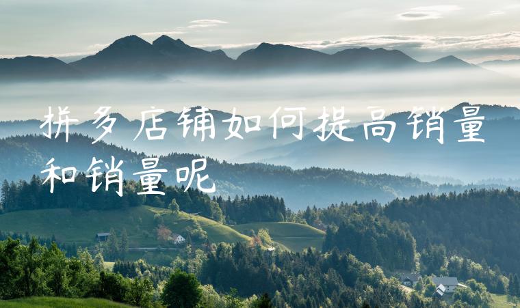 拼多店铺如何提高销量和销量呢